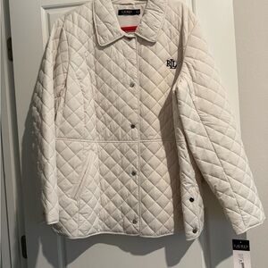 Lauren Ralph Lauren Cream Quilted Puffer Jacket